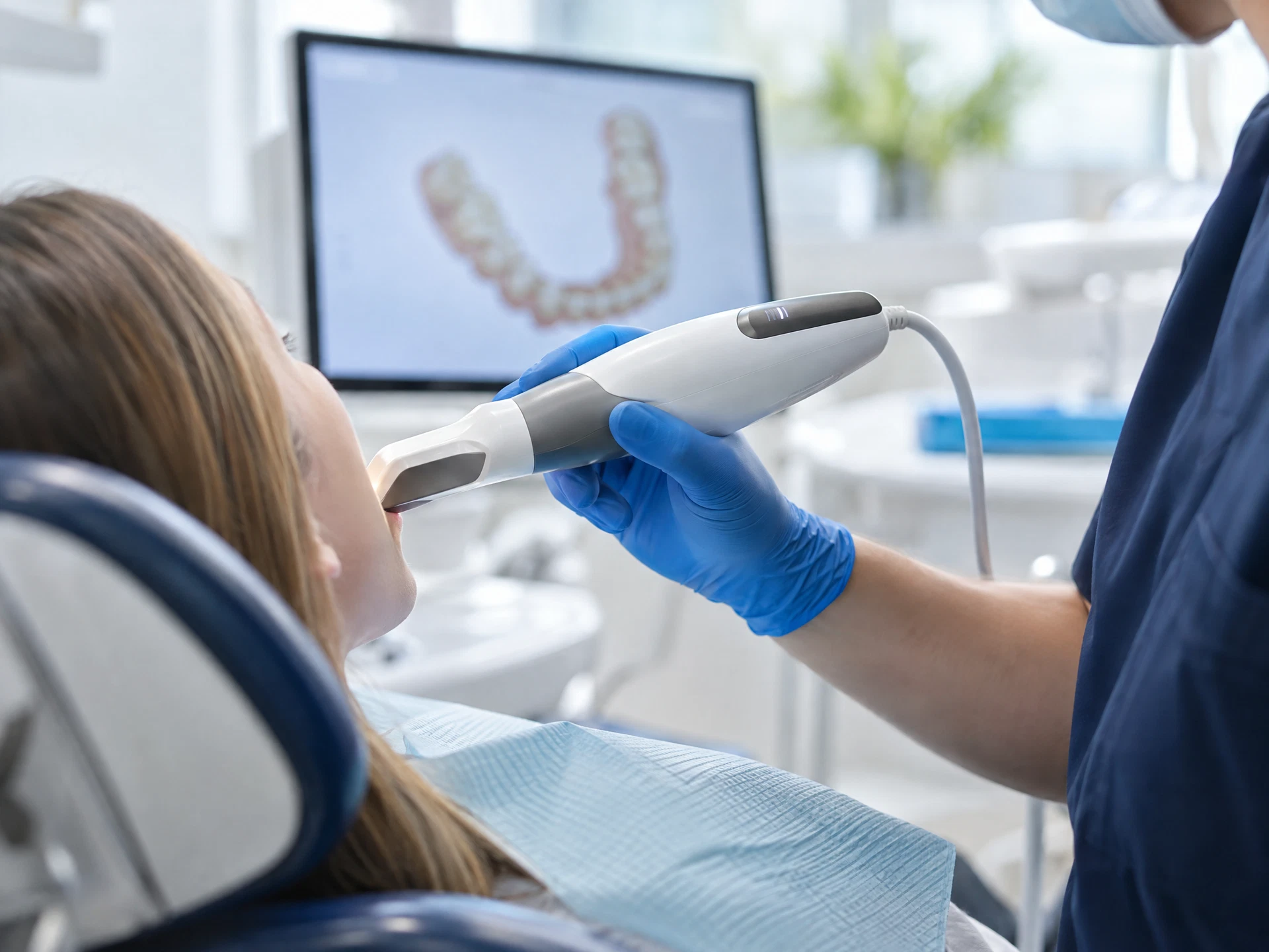 Illustrative image of a digital dental examination